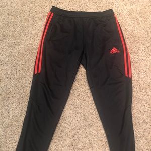 Black Men’s Adidas Pants with Red Stripe